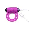 Bang! Silicone Rechargeable Cock Ring And Bullet With Remote Control - Purple - Image 3