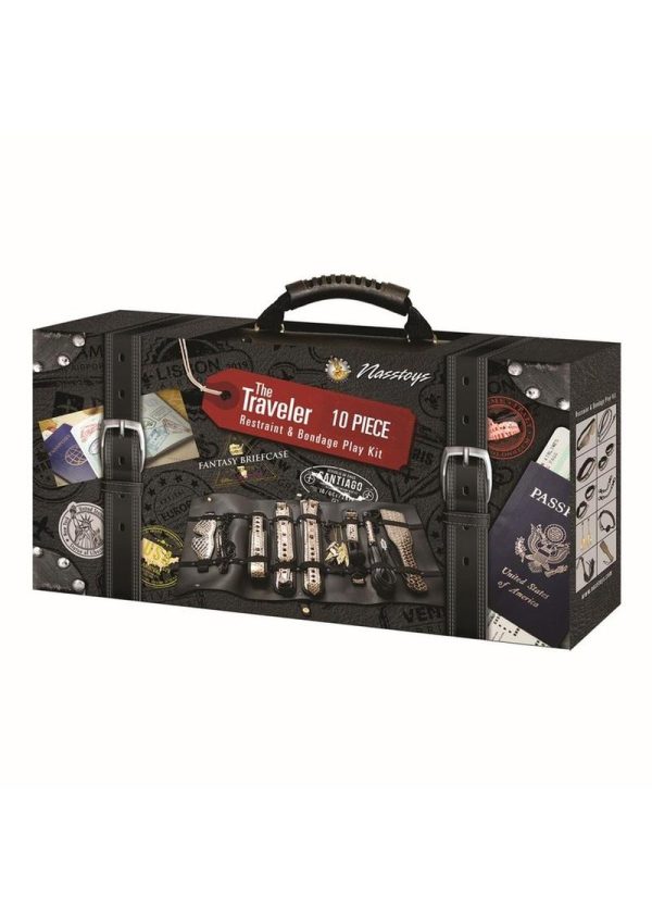 The Traveler Restraint andamp; Bondage Play Kit (Set of 10) - Gold/Black - Image 2