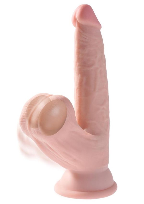 King Cock Triple Density Cock With Swinging Balls 6in - Vanilla - Image 3