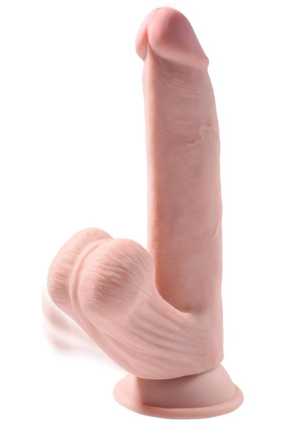King Cock Triple Density Cock With Swinging Balls 8in - Vanilla - Image 3