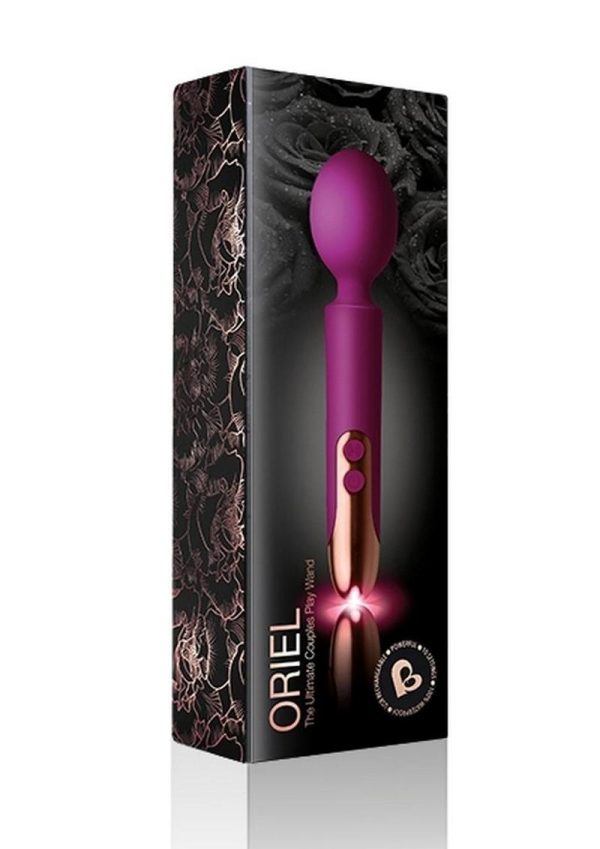 Oriel Silicone Rechargeable Wand Massager - Fuchsia - Image 2
