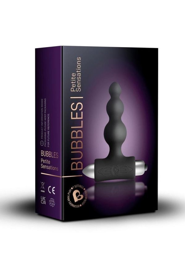 Petite Sensations Bubbles Silicone Vibrating Anal Stimulator - Black - Image 2