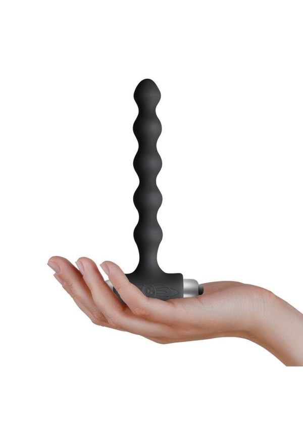 Petite Sensations Pearls Silicone Vibrating Anal Probe - Black - Image 4