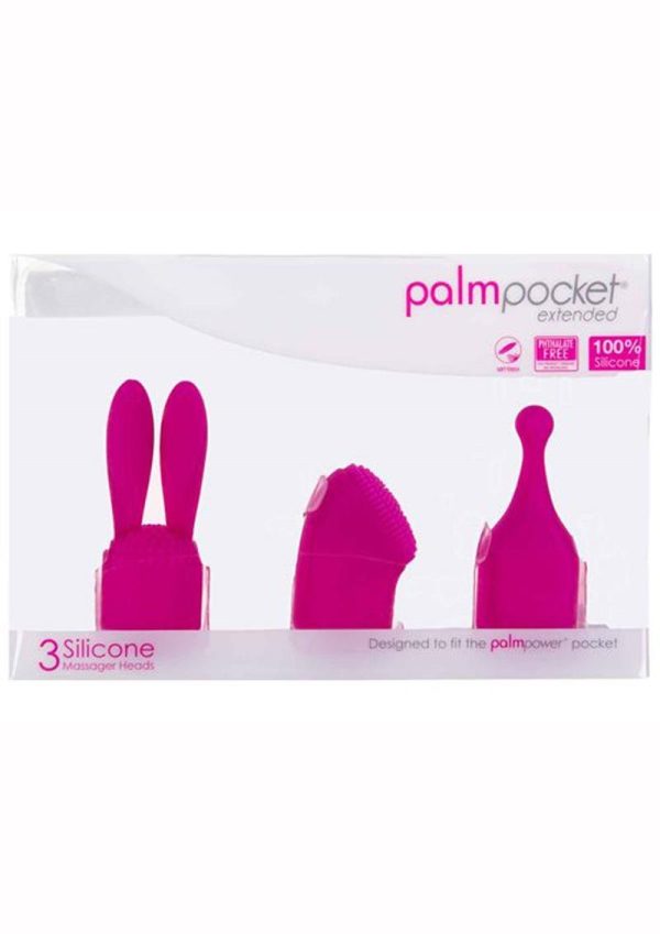 Palmpower Pocket Extended Silicone Attachments (Set of 3) - Pink - Image 2