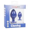 Cheeky Silicone Textured Anal Plugs Large/Small (Set of 2) - Purple - Image 2