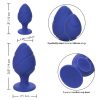 Cheeky Silicone Textured Anal Plugs Large/Small (Set of 2) - Purple - Image 4
