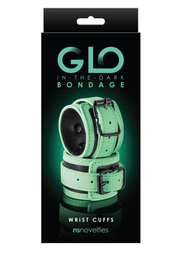 GLO Bondage Glow In The Dark Wrist Cuff - Green - Image 2