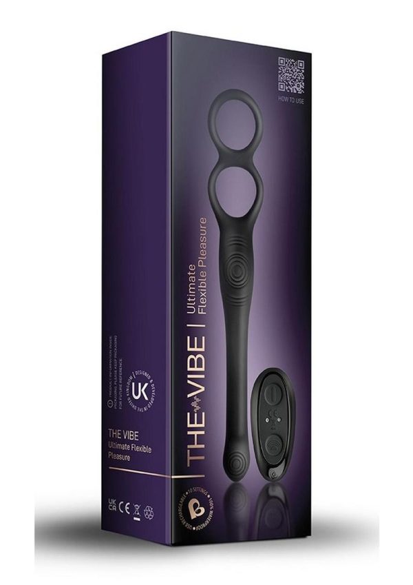 The-Vibe Silicone Rechargeable Anal Stimulator With Remote Control - Black/Silver - Image 2