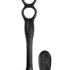 The-Vibe Silicone Rechargeable Anal Stimulator with Remote Control - Black/Silver