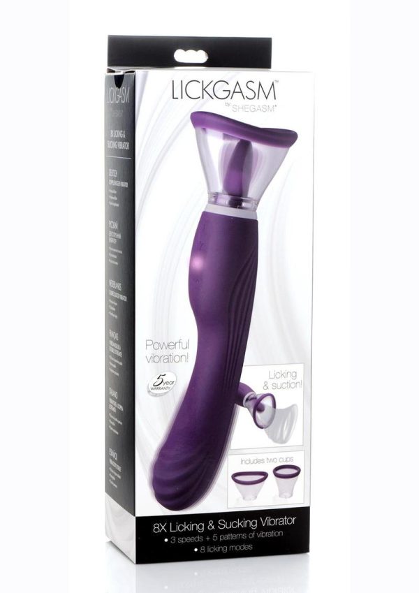Inmi Shegasm Rechargeable Silicone Licking andamp; Sucking Vibrator - Purple - Image 2
