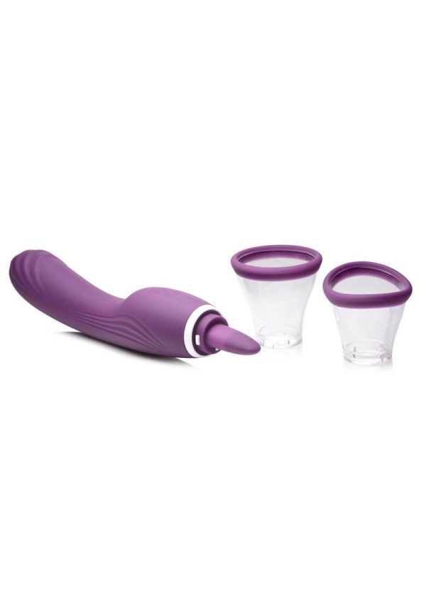 Inmi Shegasm Rechargeable Silicone Licking andamp; Sucking Vibrator - Purple - Image 3