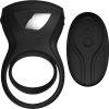 Decadence Shafter Shock Silicone Electro Shock Cock Ring with Remote Control - Black