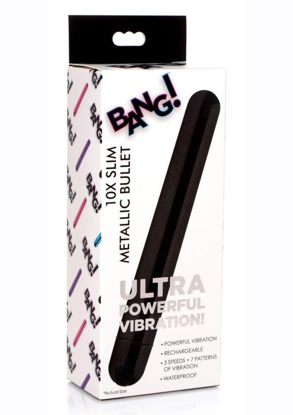 Bang! 10X Slim Metallic Rechargeable Bullet - Black - Image 2