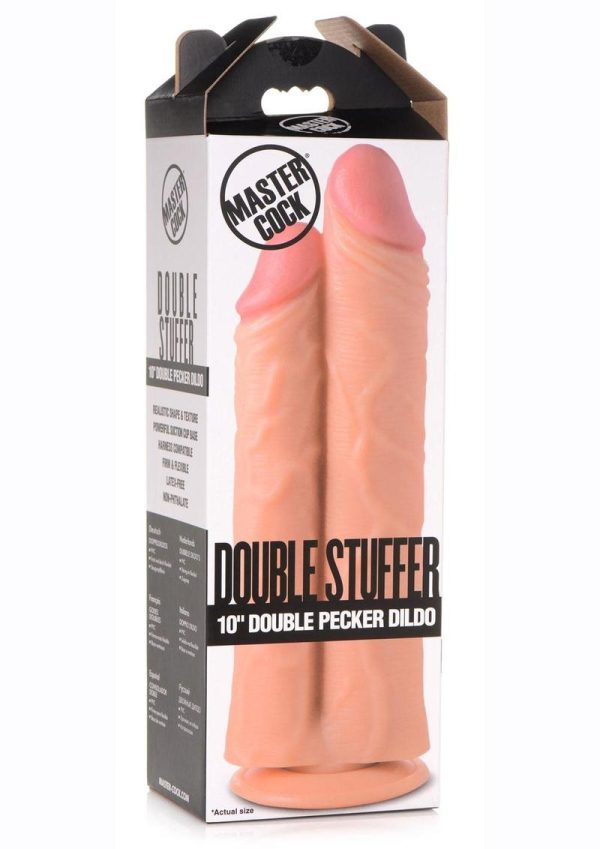 Master Cock Double Stuffer Double Pecker Dildo 10in - Vanilla - Image 2