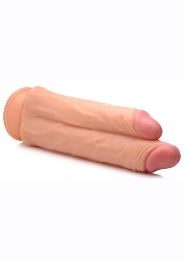 Master Cock Double Stuffer Double Pecker Dildo 10in - Vanilla - Image 3
