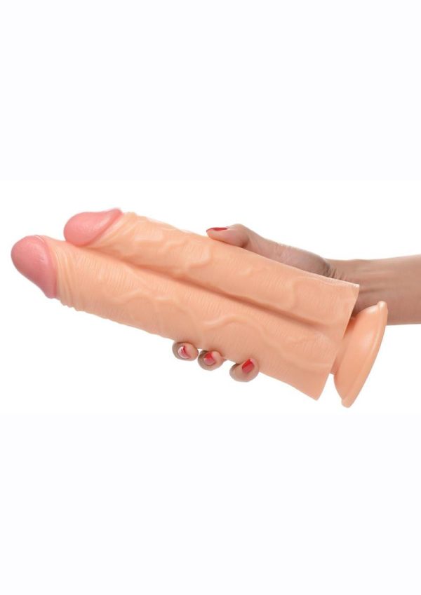 Master Cock Double Stuffer Double Pecker Dildo 10in - Vanilla - Image 4
