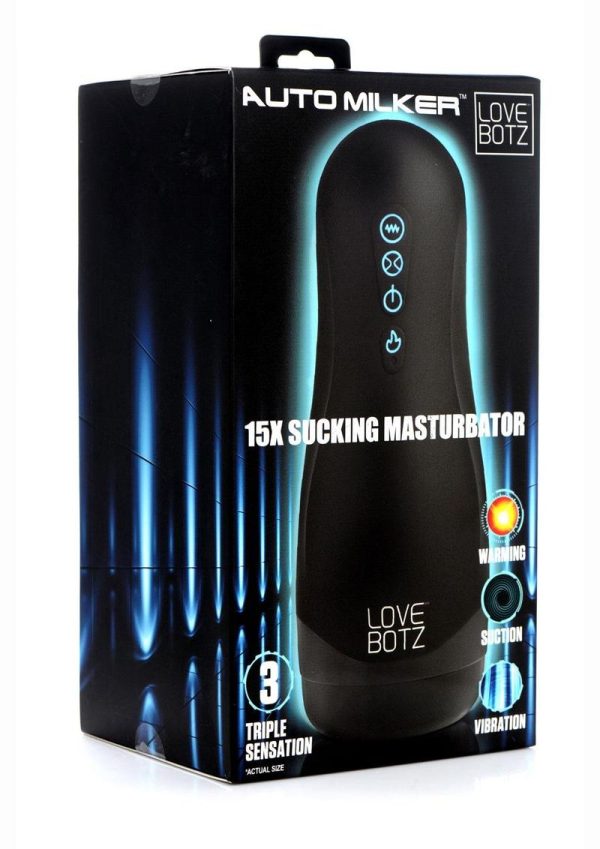 LoveBotz Handheld Milker Rechargeable 15X Sucking Masturbator - Black - Image 2