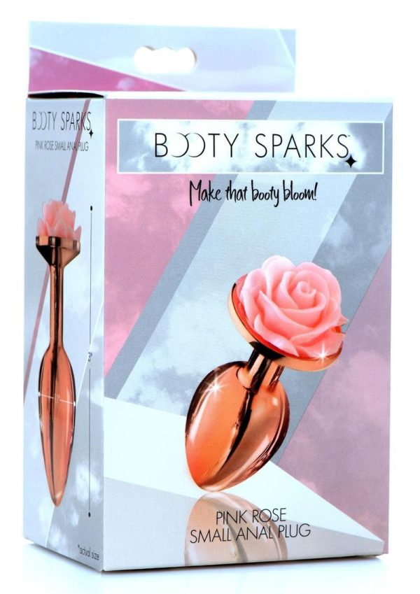 Booty Sparks Aluminum Anal Plug - Small - Pink/Rose Gold - Image 2