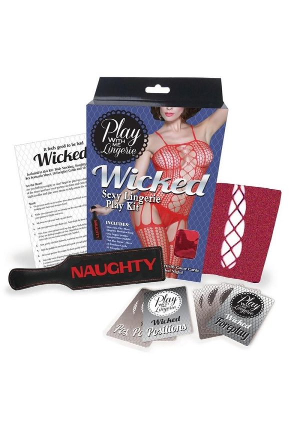 Play with Me Lingerie Wicked Sexy Lingerie Play Kit - Red/Purple