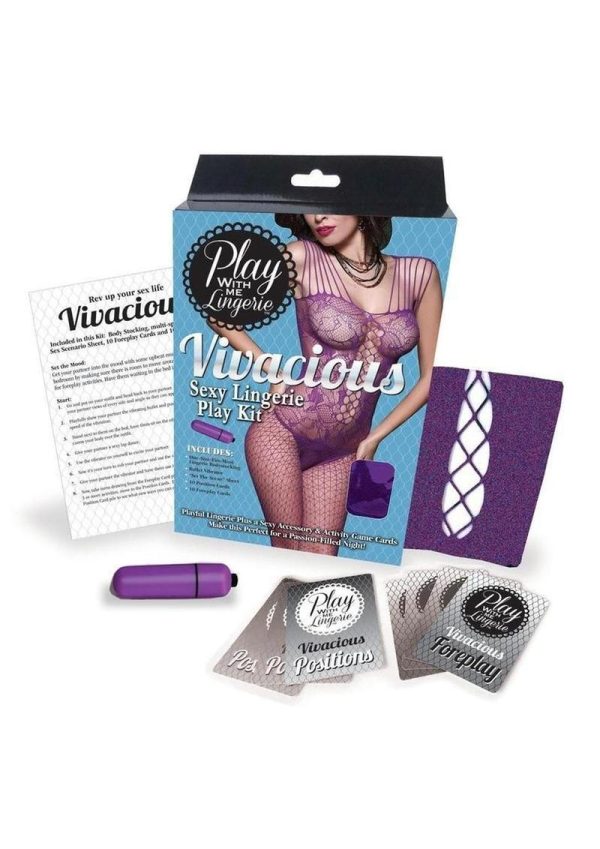 Play with Me Lingerie Vivacious Sexy Lingerie Play Kit - Purple/Blue