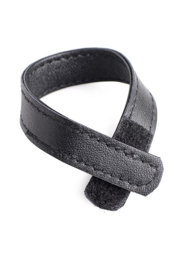 Cock Gear Velcro Leather Cock Ring - Black - Image 3