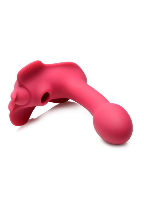 Shegasm Butterfy Tease Rechargeable Silicone 10X Clitoral Suction Stimulator with Remote Control - Pink - Image 3