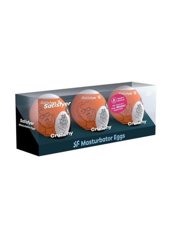 Satisfyer Masturbator Egg 3 Pack Set (Crunchy) - Orange - Image 2