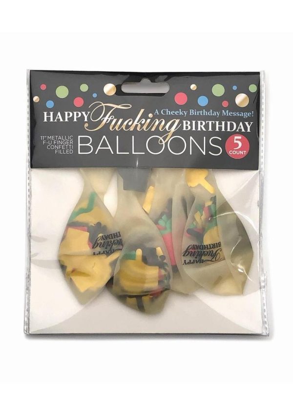 Happy F`n Birthday Confetti Balloons (5 per Pack) - Multicolor - Image 2