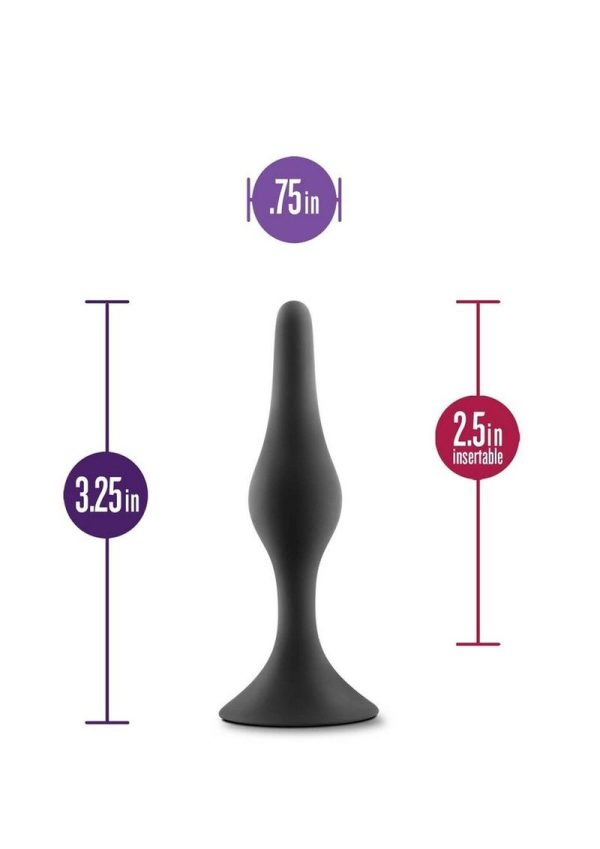 Anal Adventures Platinum Silicone Beginner Plug - Small - Black - Image 4