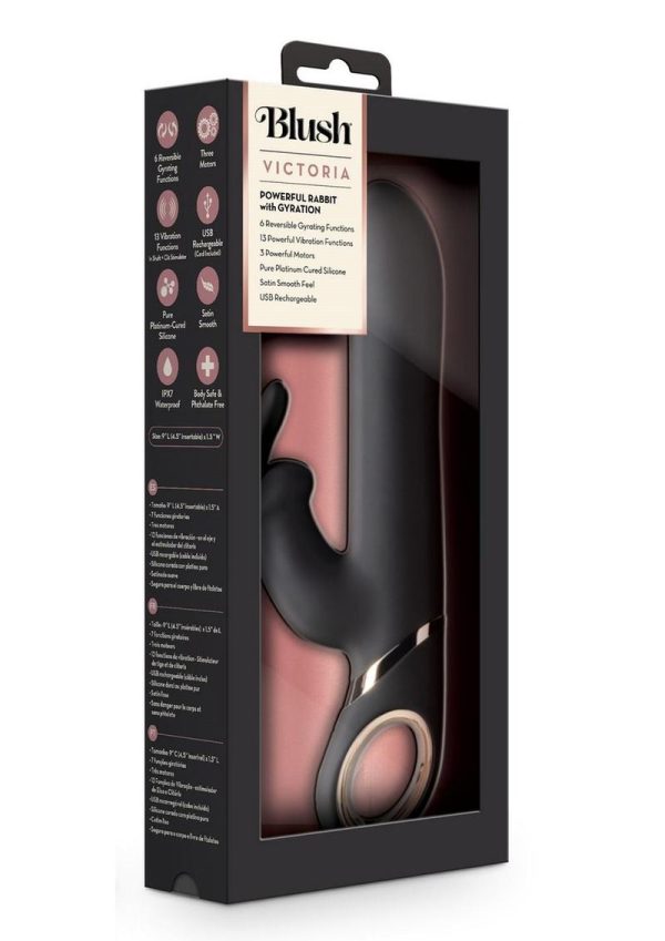 Lush Victoria Rechargeable Silicone Rabbit Vibrator - Black - Image 2