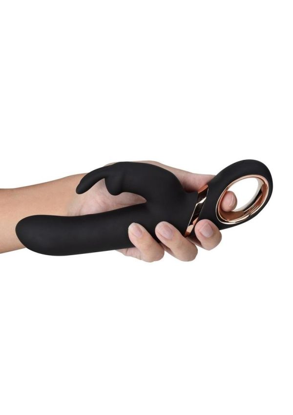 Lush Victoria Rechargeable Silicone Rabbit Vibrator - Black - Image 3