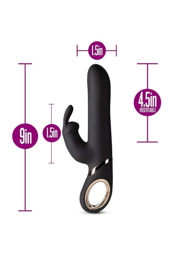 Lush Victoria Rechargeable Silicone Rabbit Vibrator - Black - Image 4