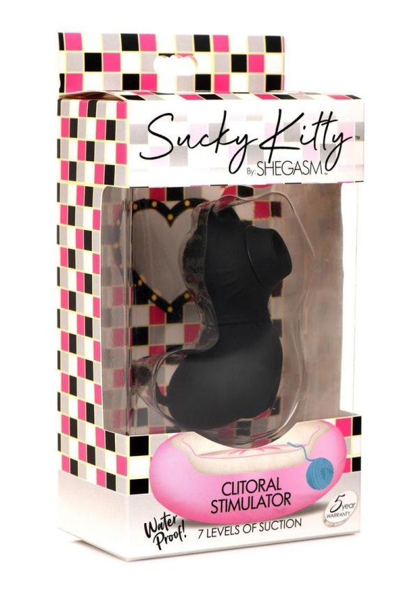 Shegasm Sucky Kitty Rechargeable Silicone Clitoral Stimulator - Black - Image 2