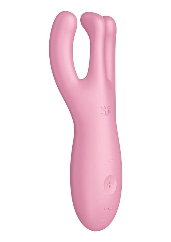 Satisfyer Threesome 4 Rechargeable Silicone Vibrator - Pink - Image 4