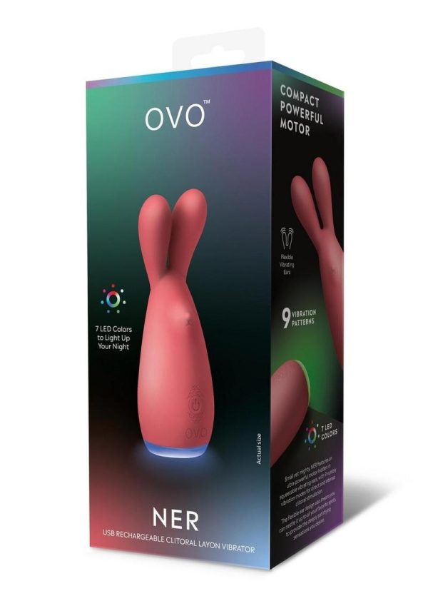 OVO Ner Clitoral Silicone Rechargeable Vibrator - Red/Orange - Image 2