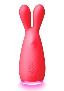 OVO Ner Clitoral Silicone Rechargeable Vibrator - Red/Orange