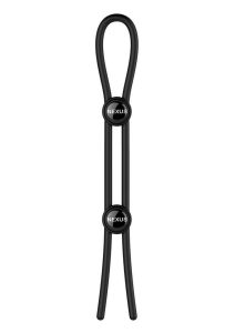 Nexus Forge Double Lasso Adjustable Cock and Ball Silicone Cock Tie - Black
