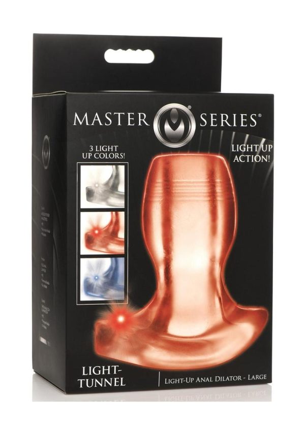 Master Series Light-Tunnel Light-Up Large Anal Dilator - Clear - Image 2