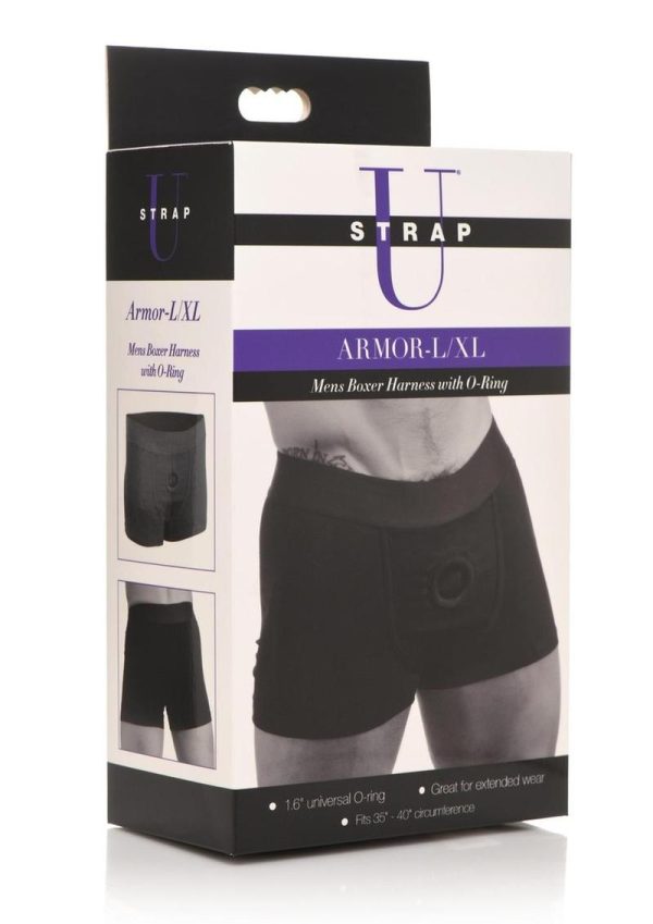 Strap U Armor Mens Boxer Harness with O-Ring - Large/XLarge - Black - Image 2