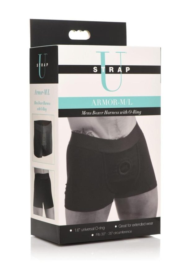 Strap U Armor Mens Boxer Harness with O-Ring - Medium/Large - Black - Image 2