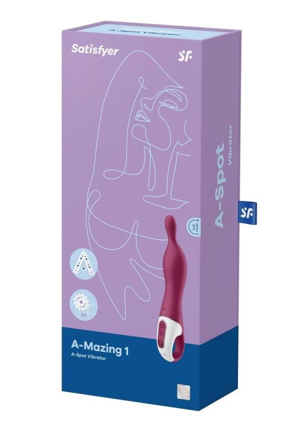 Satisfyer A-Mazing 1 Silicone Vibrating Stimulator - Berry - Image 2