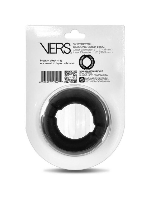 Vers Liquid Silicone Ball Stretcher Weighted Steel Core - Black - Image 3