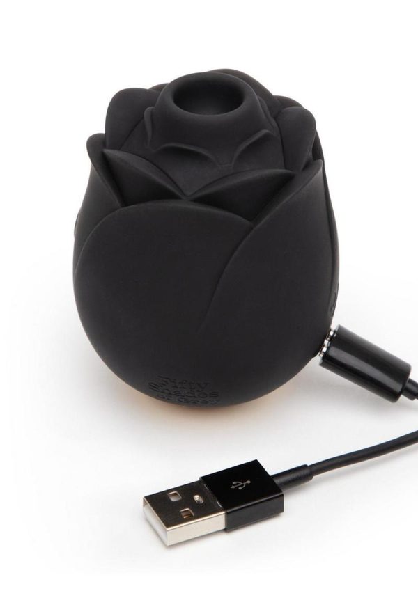 Fifty Shades of Grey Black Rose Rechargeable Silicone Clitoral Stimulator - Black - Image 3