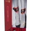 Ouch! Milan Collection Leg Cuffs - Black/Red - Image 2