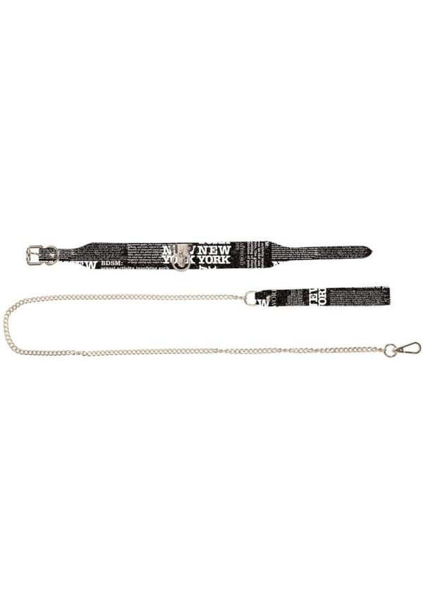 Ouch! NY Collection Collar with Leash - Black - Image 3