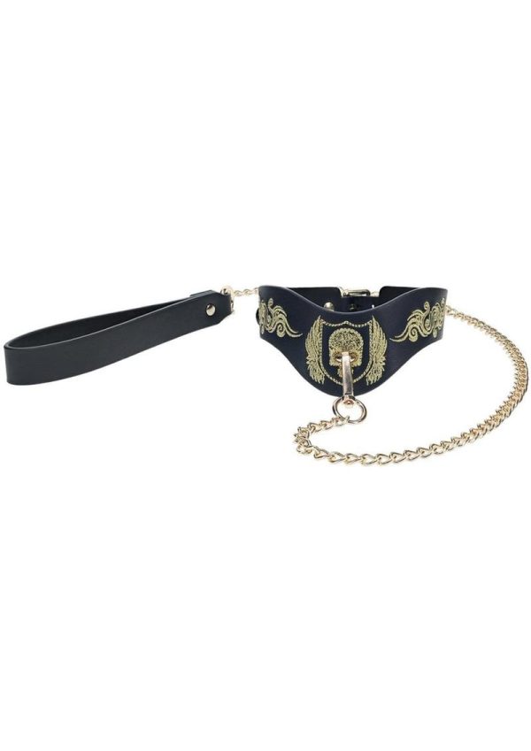 Ouch! London Collection Collar with Leash - Black