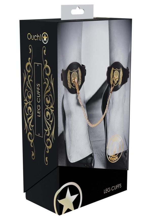 Ouch! London Collection Leg Cuffs - Black - Image 2