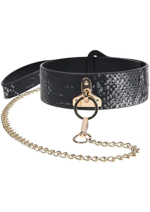 Ouch! Florence Collection Collar with Leash - Black - Image 4