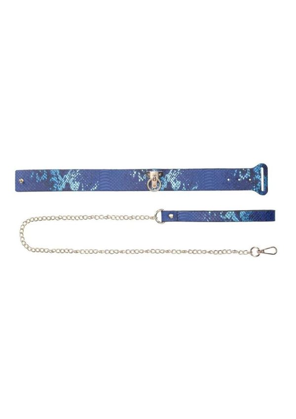 Ouch! Florence Collection Collar with Leash - Blue - Image 3