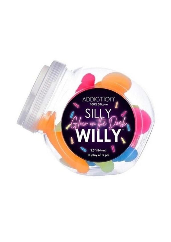 Addiction Silly Willy Glow In The Dark Silicone Dildo - Multicolor - Image 2